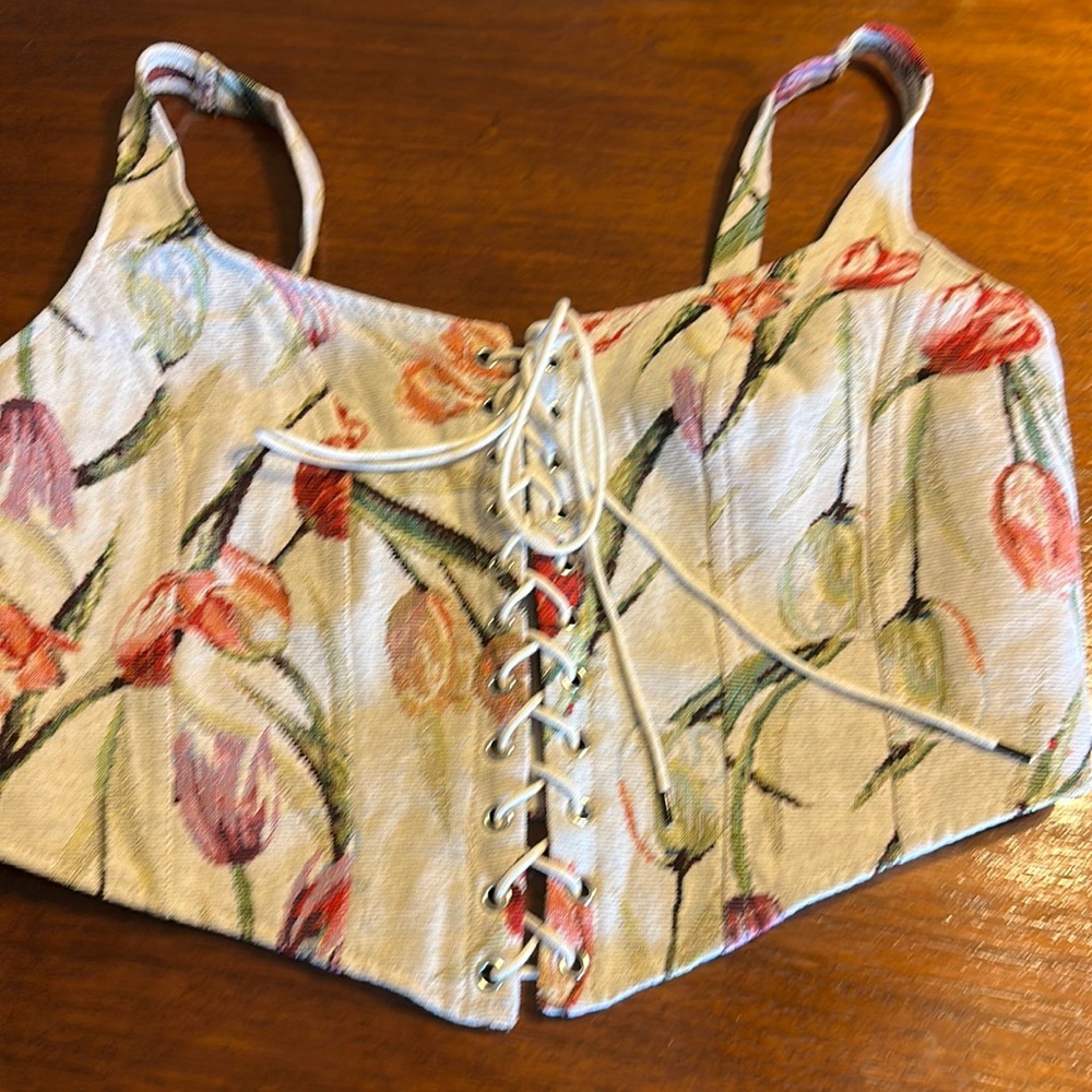 CIDER bustier halter size Large floral